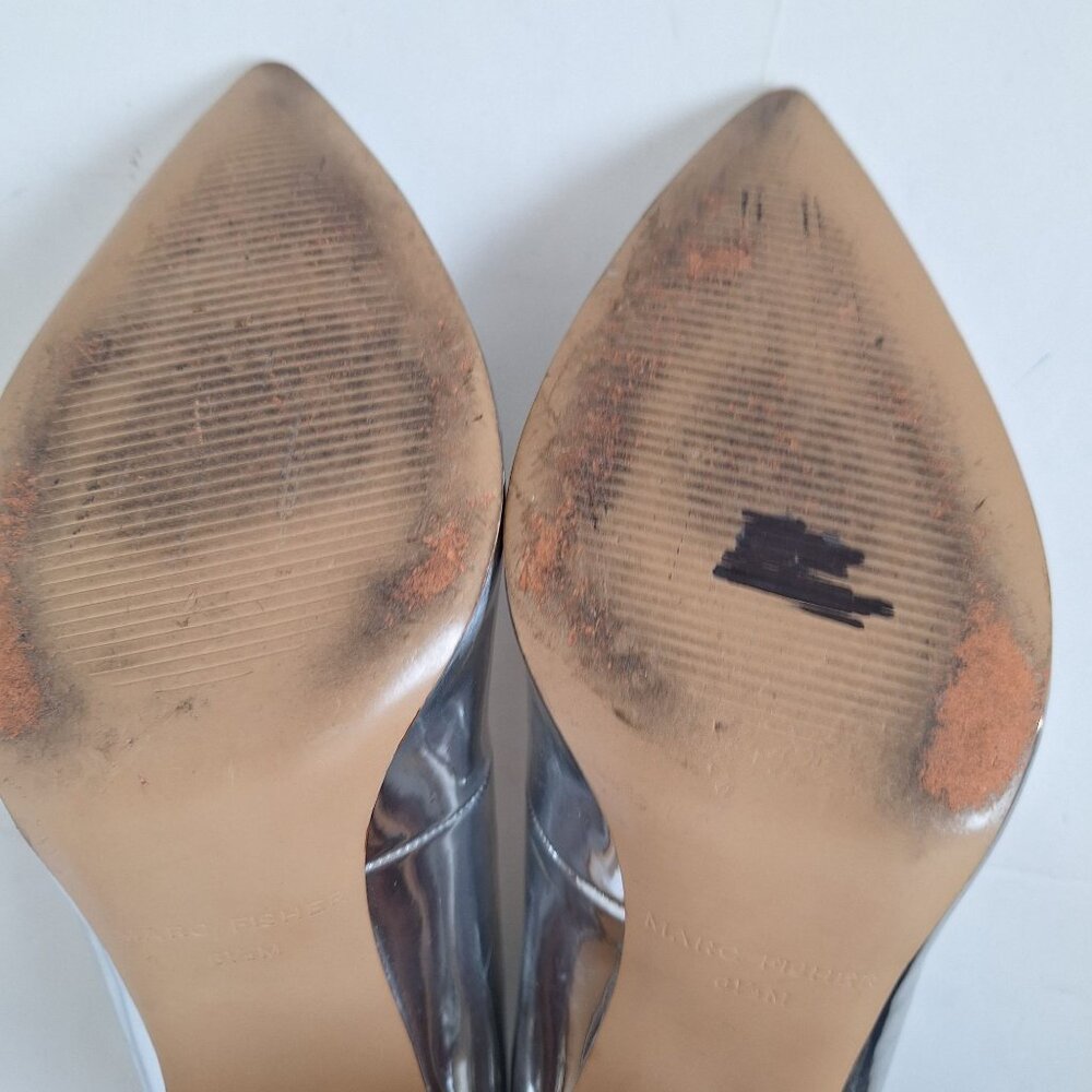 Marc Fisher Metallic Y3K Dystopian High Heels 6.5 - Picture 8 of 10